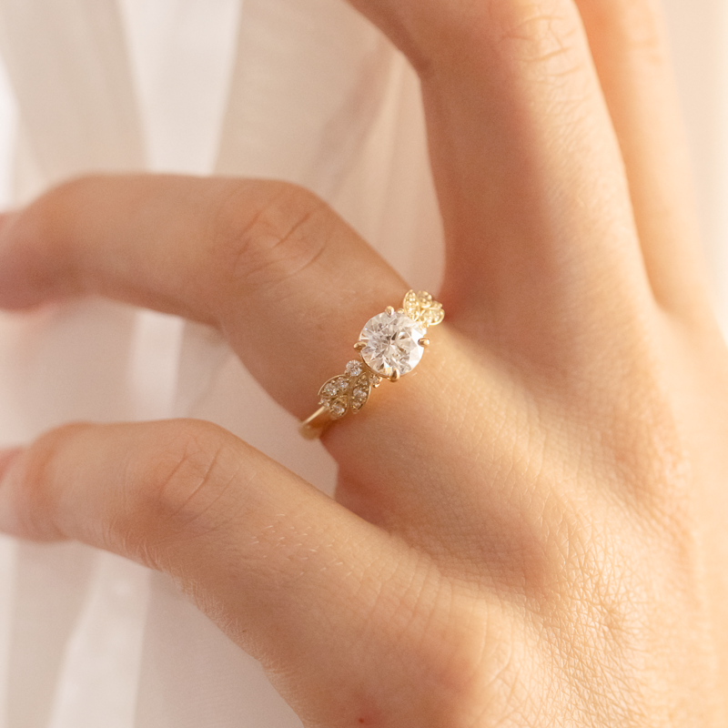 2 CT Round Three Stones Lab Grown Diamond Engagement Ring