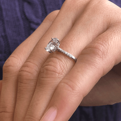 2 CT Round Three Stones Lab Grown Diamond Engagement Ring