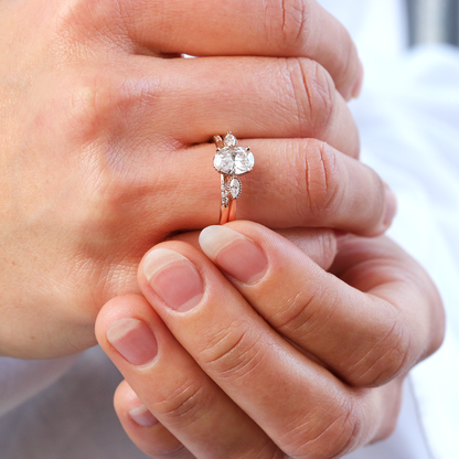 2 CT Round Three Stones Lab Grown Diamond Engagement Ring
