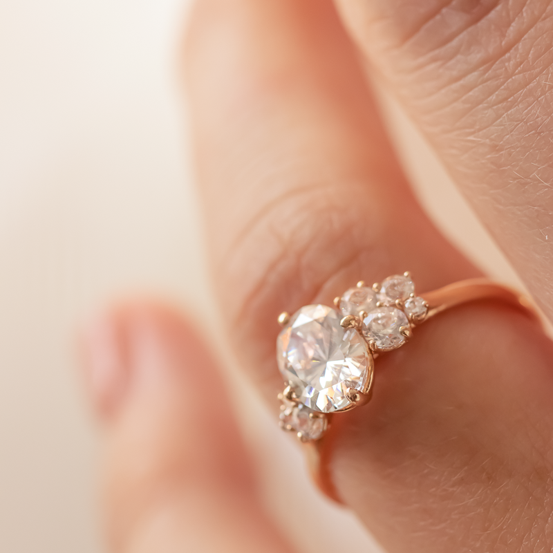 2 CT Round Three Stones Lab Grown Diamond Engagement Ring