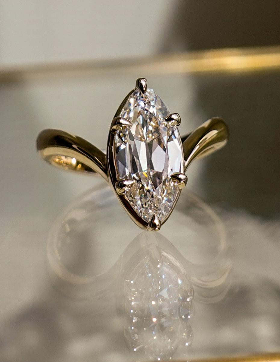2 CT Antique Moval Lab Grown Engagement Ring