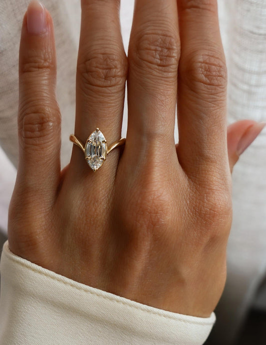 2 CT Antique Moval Lab Grown Engagement Ring