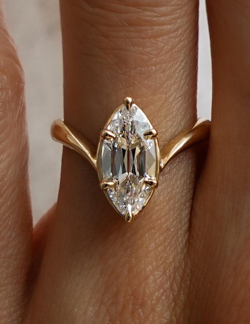2 CT Antique Moval Lab Grown Engagement Ring