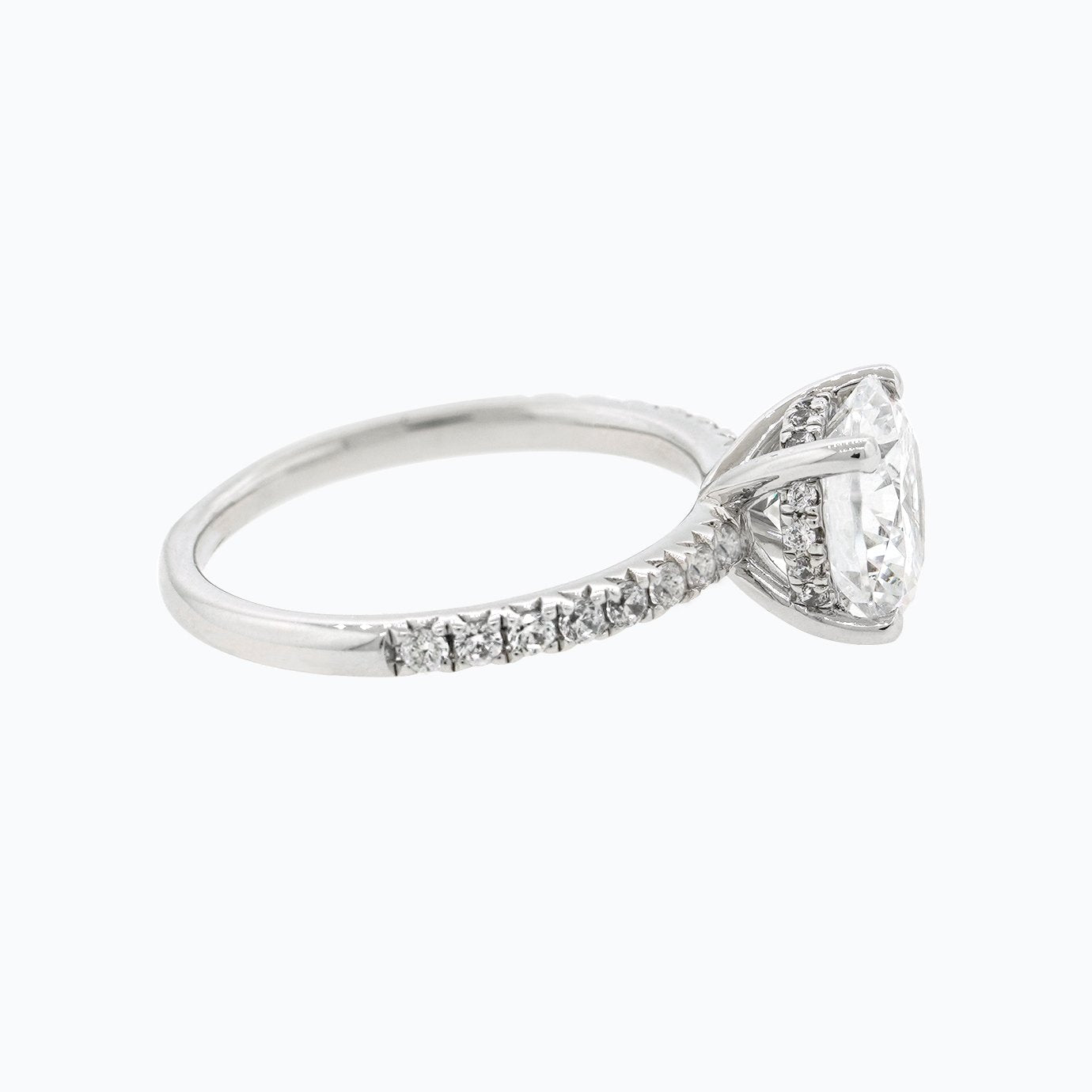 2.0 CT Round Shaped Moissanite Hidden Halo Engagement Ring 3