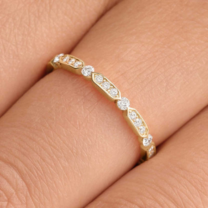 0.30 CT Round Shaped Moissanite Minimalist Wedding Band 4