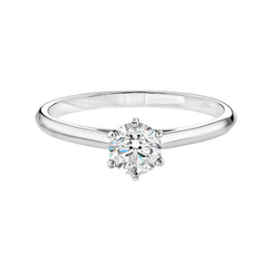 0.50 CT Round Shaped Moissanite Solitaire Engagement Ring 1