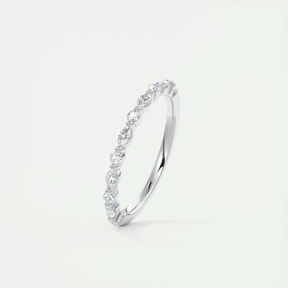 0.32 CT Marquise & Round Multi Stones CVD EF/VVS Diamond Wedding Band 3