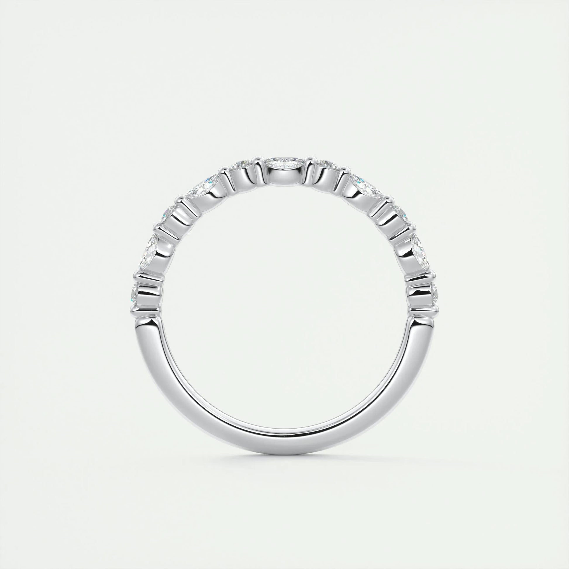 0.32 CT Marquise & Round Multi Stones CVD EF/VVS Diamond Wedding Band 5
