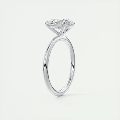 2 CT Oval Solitaire CVD F/VS1 Diamond Engagement Ring 7