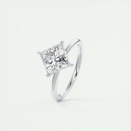 2 CT Princess Solitaire CVD F/VS1 Diamond Engagement Ring 4