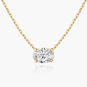 0.25-1.0ct Oval Cut Solitaire Moissanite Diamond Necklace 2