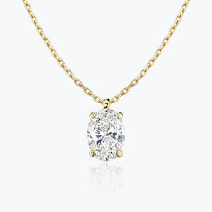 0.25-1.0ct Oval Cut Solitaire Moissanite Diamond Necklace 2