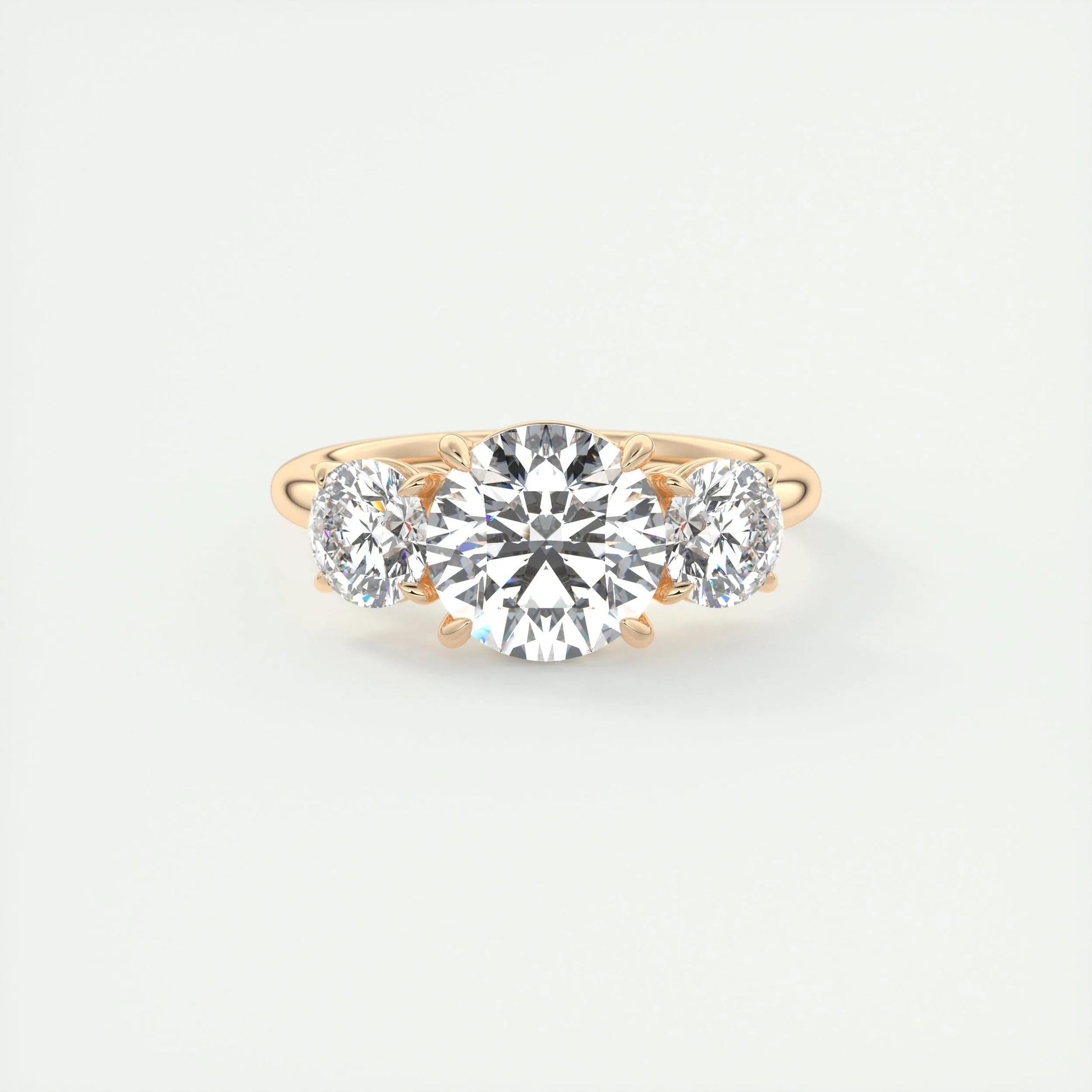 2.0 CT Round Cut Three Stone Moissanite Engagement Ring 15