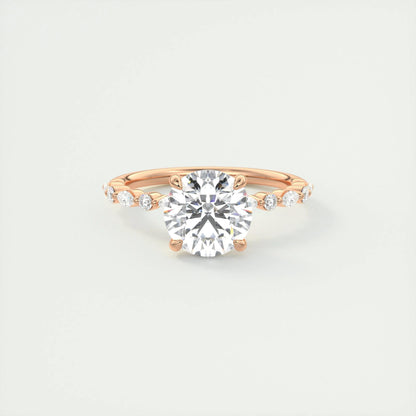 2.0 CT Round Solitaire Pave Moissanite Engagement Ring 15
