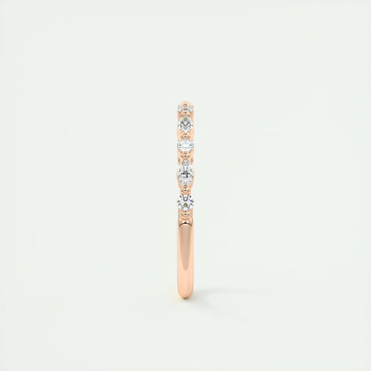0.32 CT Marquise & Round Multi Stones CVD EF/VVS Diamond Wedding Band 16