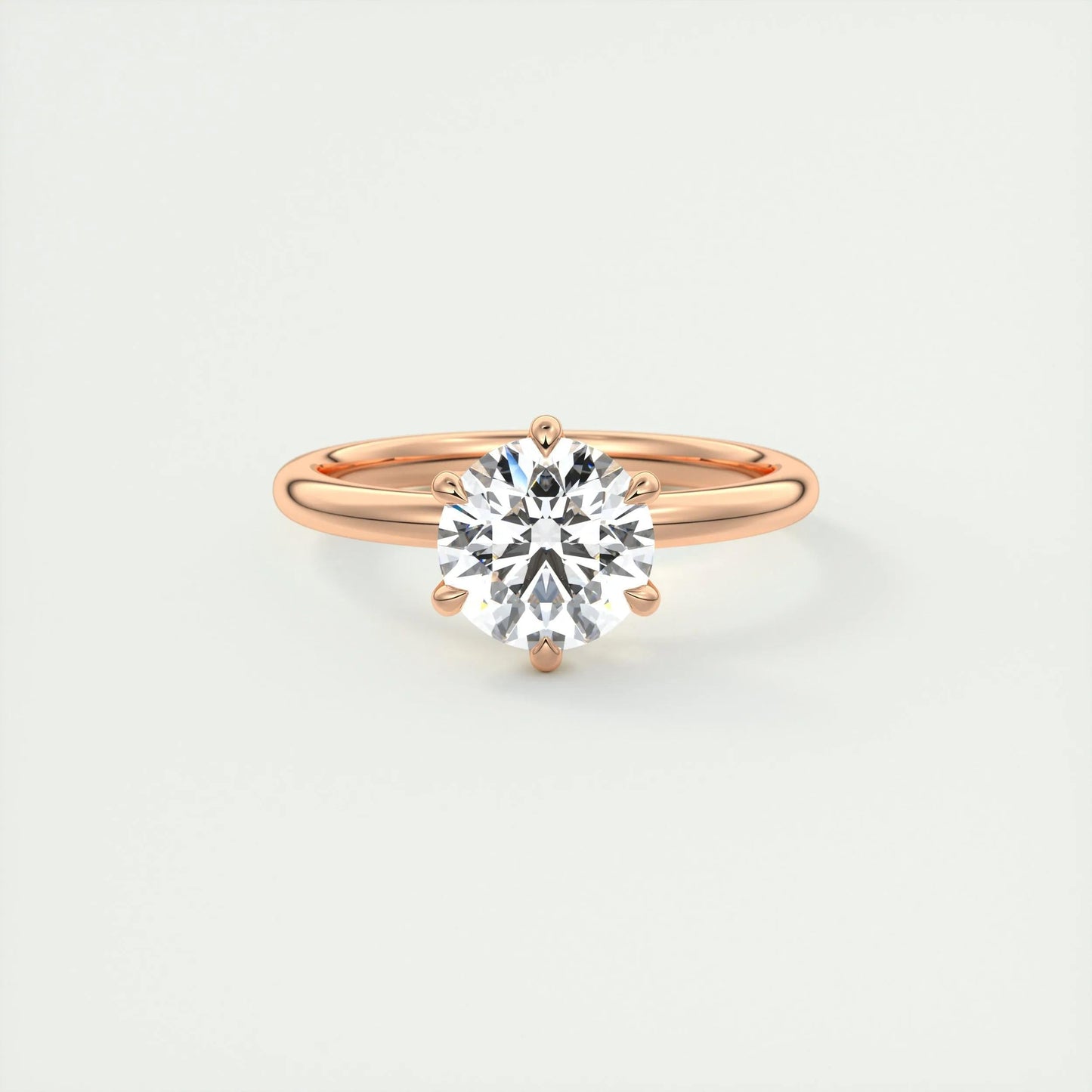 1.35 CT Round Cut Solitaire Moissanite Engagement Ring 15