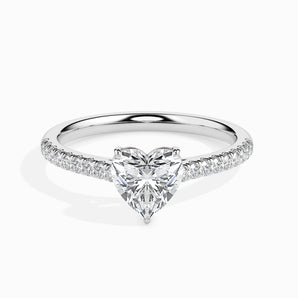 1 CT Heart Solitaire CVD F/VS Diamond Engagement Ring 1