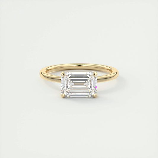1.91 CT Emerald Cut Solitaire Moissanite Engagement Ring 9