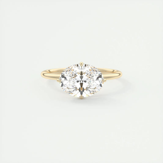 1.91 CT Oval Solitaire Hidden Halo Moissanite Engagement Ring 7