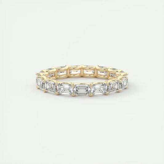 2.55 Emerald Cut East West Eternity Moissanite Bridal Wedding Band 6