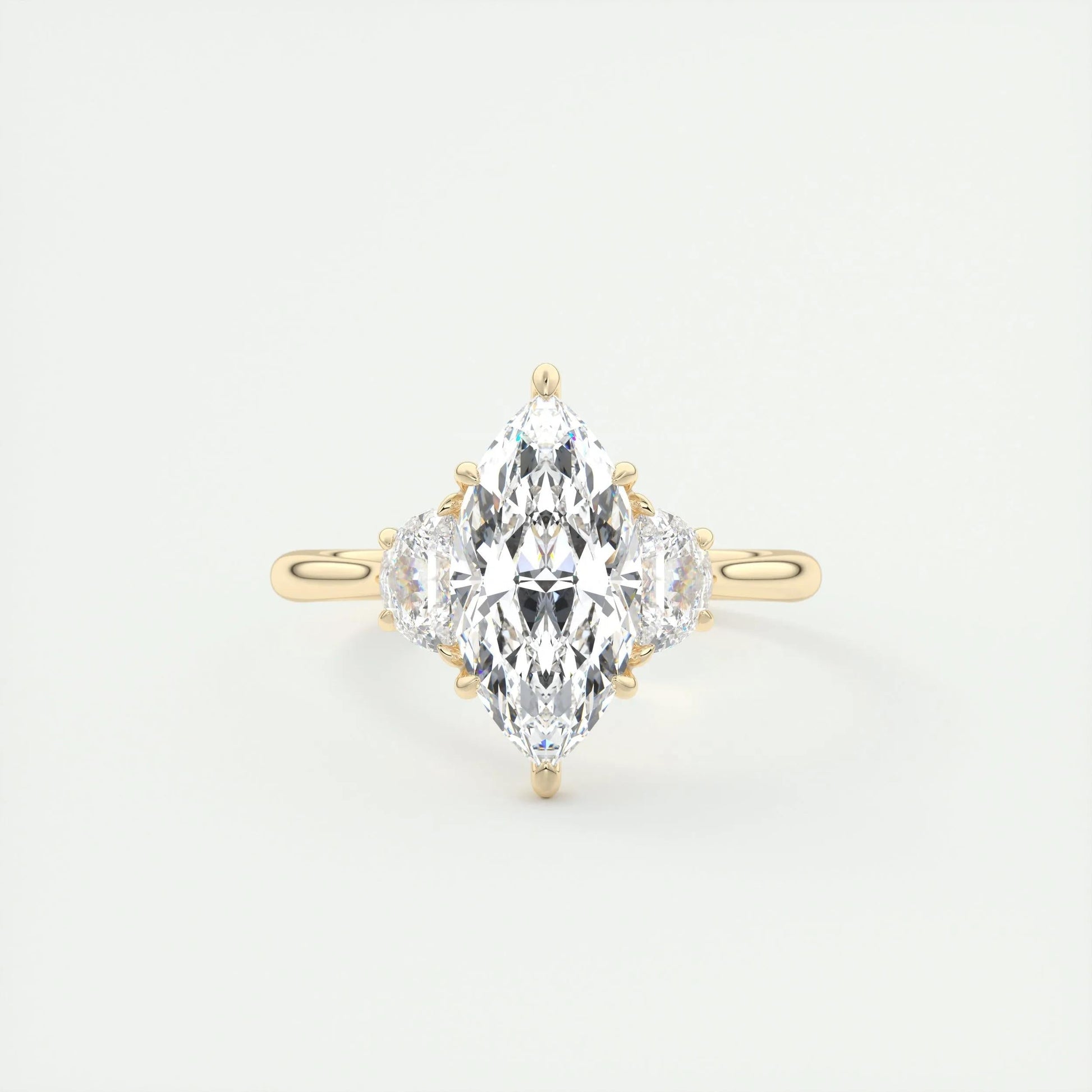 1.98 CT Marquise Cut Three Stone Moissanite Engagement Ring 8