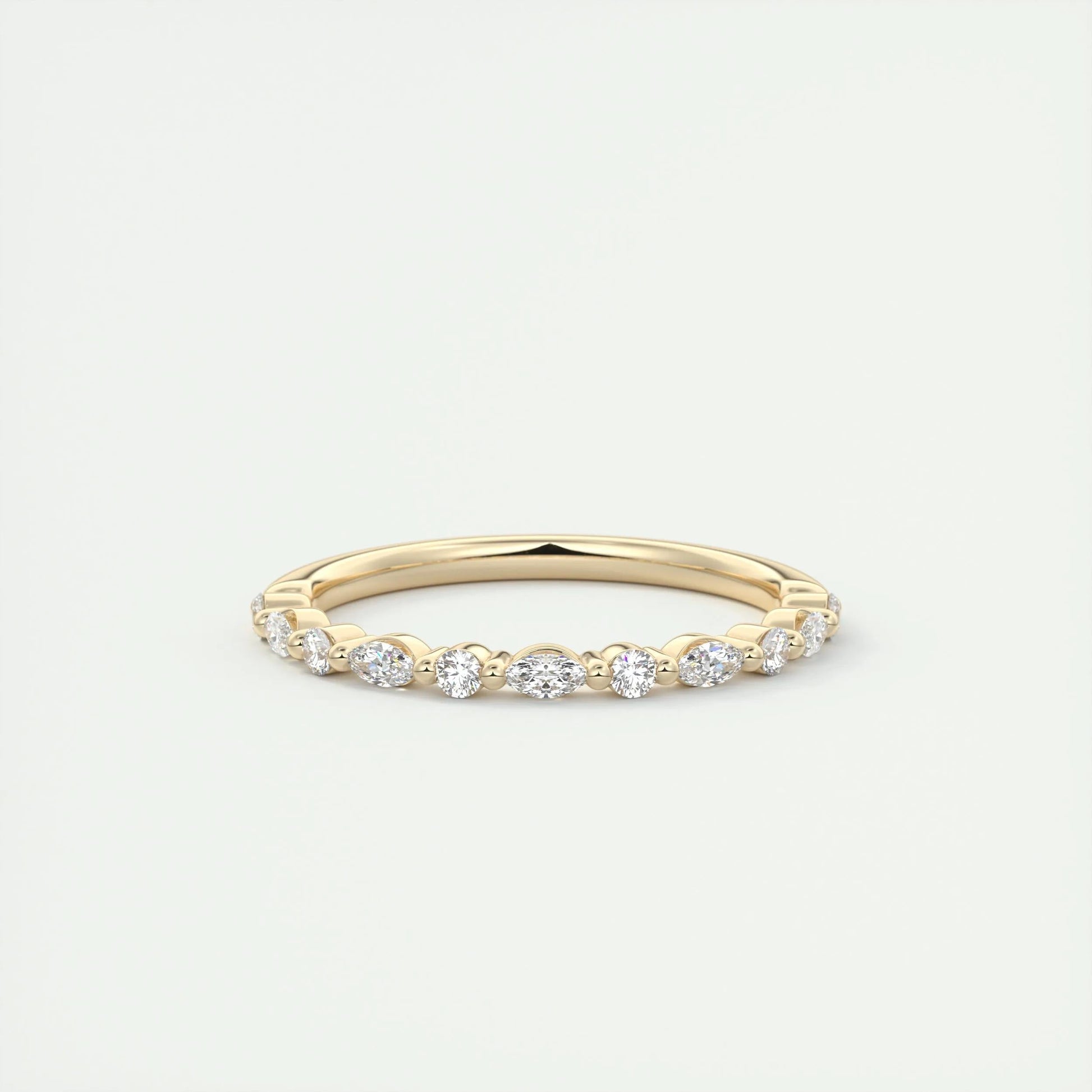 0.32 CT Marquise & Round Multi Stones CVD EF/VVS Diamond Wedding Band 6