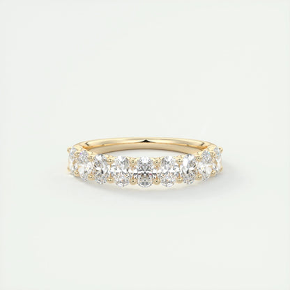 1.35 Oval Cut Shared Prongs Moissanite Bridal Wedding Band 1