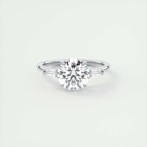 2.0 CT Round Cut Three Stone Moissanite Engagement Ring 1