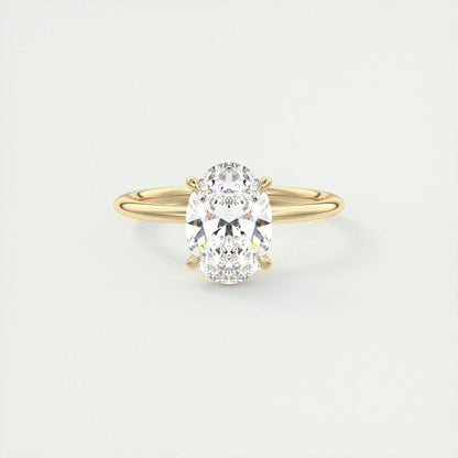 2 CT Oval Solitaire CVD F/VS1 Diamond Engagement Ring 9