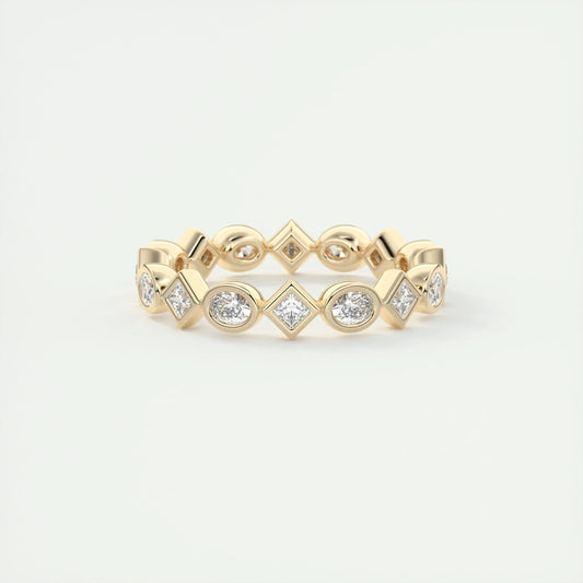 0.72 Oval & Princess Cut Alternative Moissanite Bridal Wedding Band 6