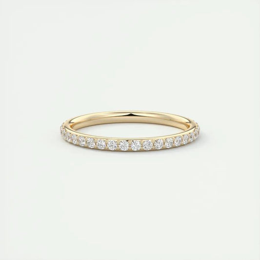 0.74 Round Cut Full Eternity Moissanite Bridal Wedding Band 7