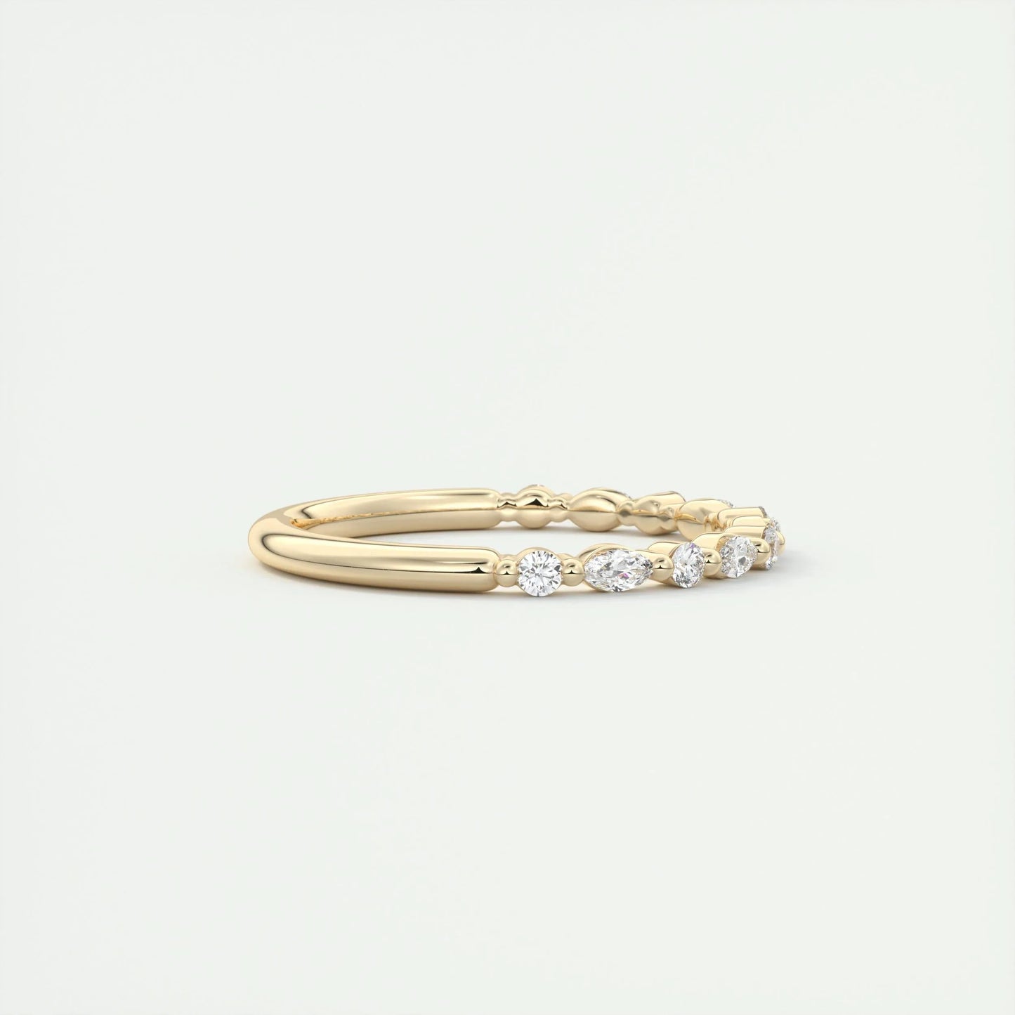 0.32 CT Marquise & Round Multi Stones CVD EF/VVS Diamond Wedding Band 7
