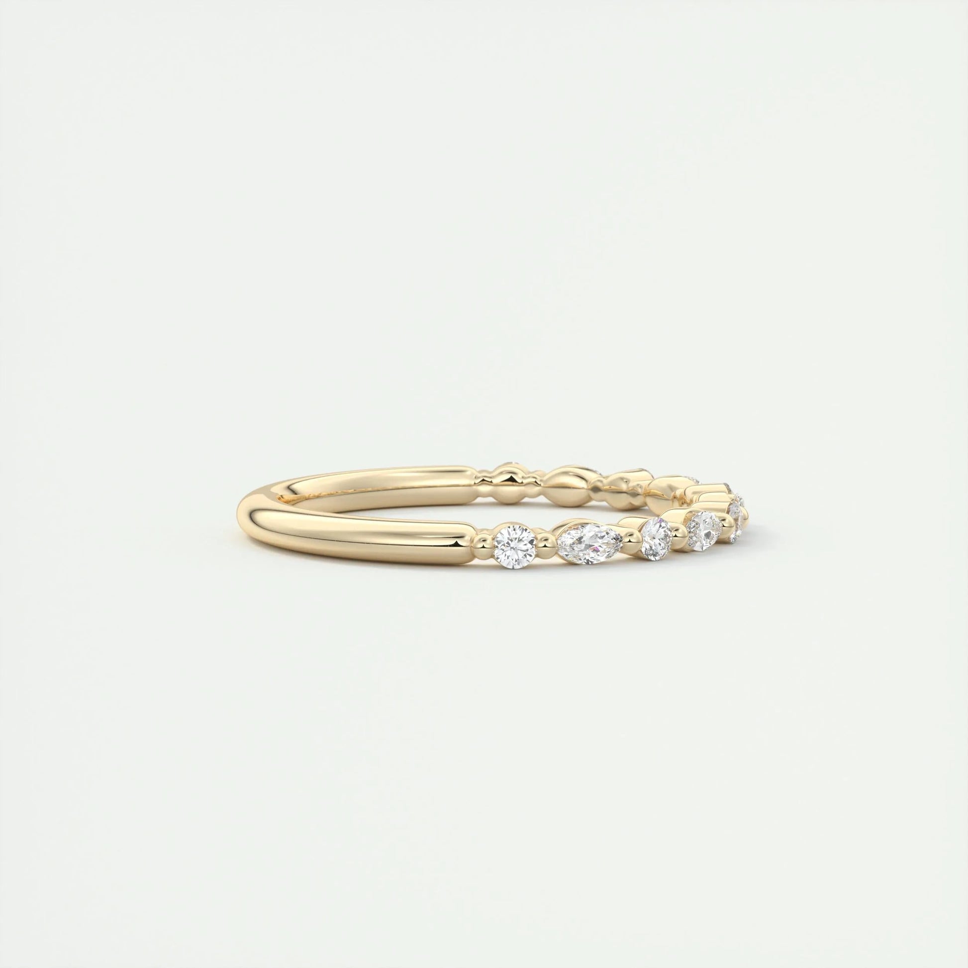 0.32 CT Marquise & Round Multi Stones CVD EF/VVS Diamond Wedding Band 7