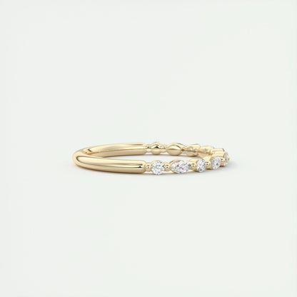 0.32 CT Marquise & Round Multi Stones CVD EF/VVS Diamond Wedding Band 7