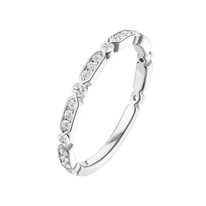 0.30 CT Round Shaped Moissanite Minimalist Wedding Band 7