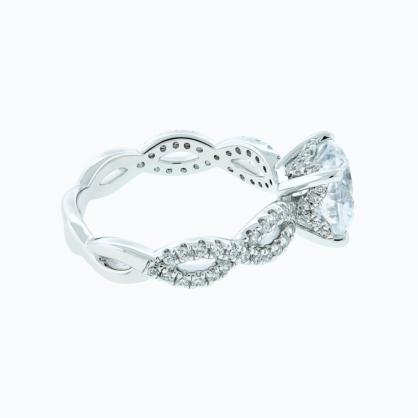 2.0 CT Round Shaped Moissanite Solitaire Twisted Engagement Ring 4