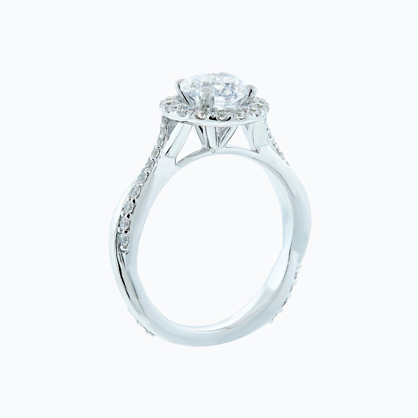 1.0 CT Round Shaped Moissanite Halo Engagement Ring 6