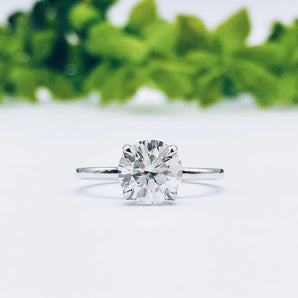 1.85 CT Round Cut Solitaire Moissanite Engagement Ring 2