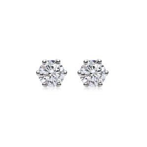 0.5 CT Round Solitaire CVD G/VVS Diamond Earrings 1