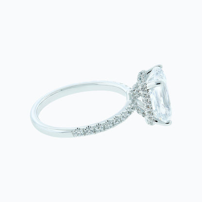 3.0 CT Radiant Shaped Moissanite Solitaire Pave Setting Engagement Ring 3