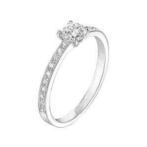 0.30 CT Round Shaped Moissanite Pave Setting Engagement Ring 1