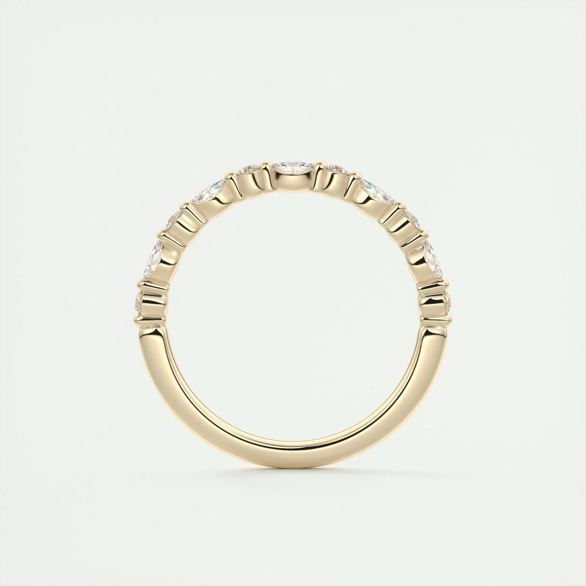 0.32 CT Marquise & Round Multi Stones CVD EF/VVS Diamond Wedding Band 12