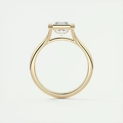 2 CT Asscher Bezel CVD F/VS1 Diamond Engagement Ring 14