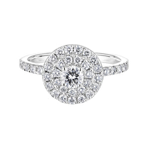 0.25 CT Round Shaped Moissanite Halo Engagement Ring 1