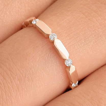 0.15 CT Round Shaped Moissanite Dainty Wedding Band 5