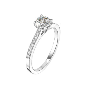 0.80 CT Round Shaped Moissanite Pave Setting Engagement Ring 1