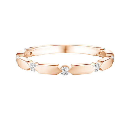 0.15 CT Round Shaped Moissanite Dainty Wedding Band 1