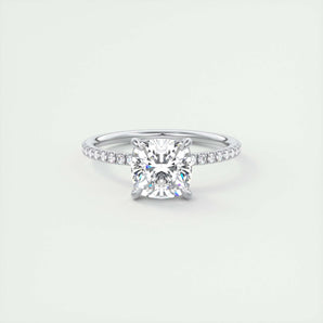 2 CT Cushion Solitaire CVD F/VS1 Diamond Engagement Ring 1