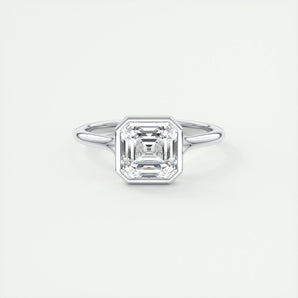 2 CT Asscher Bezel CVD F/VS1 Diamond Engagement Ring 1