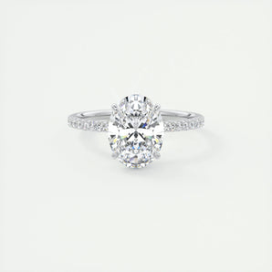 1.91 CT Oval Cut Solitaire Pave Moissanite Engagement Ring 1